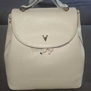Vanessa Williams cream leather backpack purse